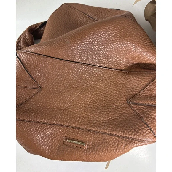 Rebecca Minkoff Leather Unlined Slouchy Hobo With Whipstitch Almond Bag Tassel - Picture 2 of 12
